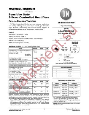 MCR08BT1 datasheet  